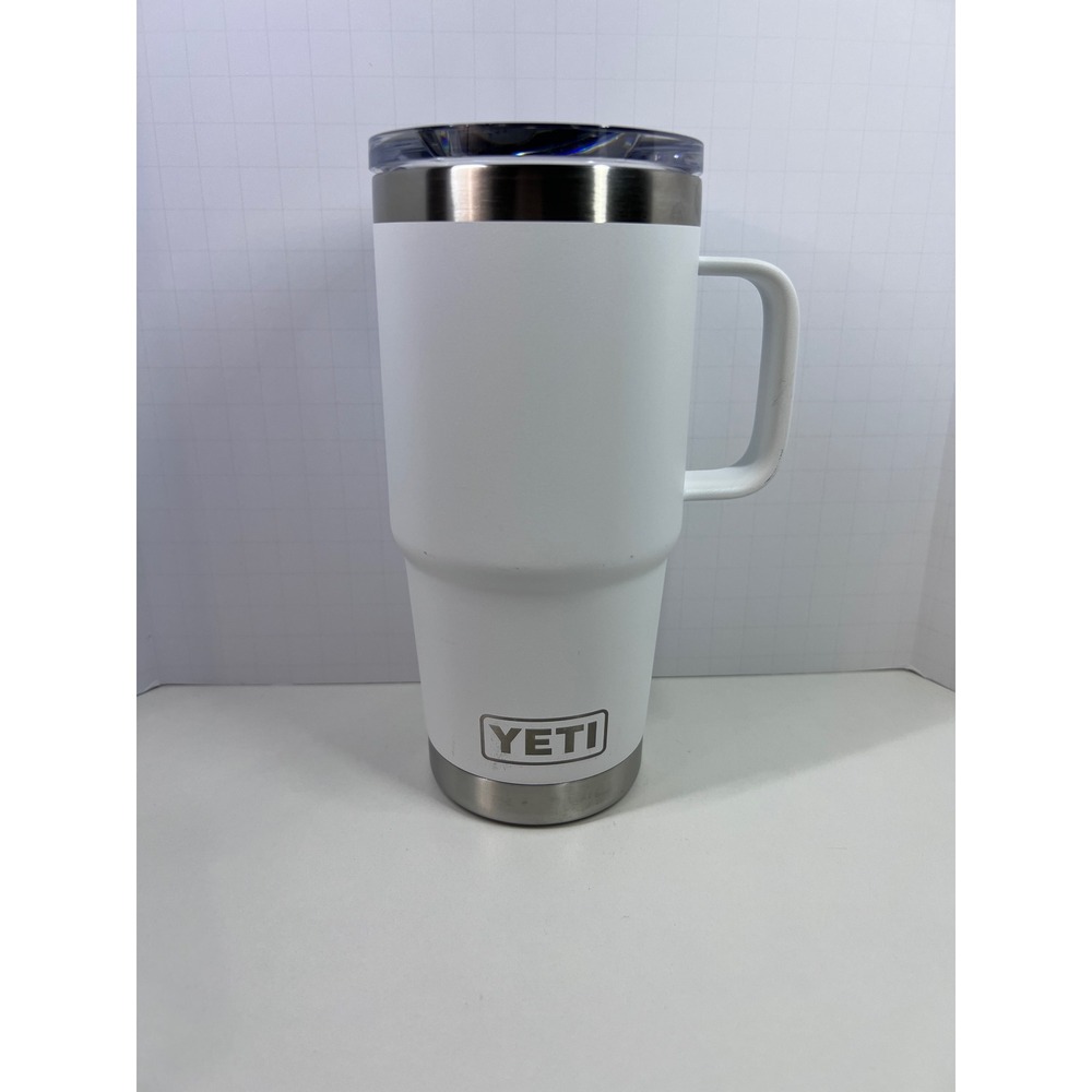 YETI Rambler 24 oz Tumbler Handle MagSlider Lid White Stainless Steel Travel Mug